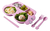 Set Infantil Plato Bandeja Cubiertos Fibra De Bambú