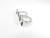 Anillo doble blanco y negro geométrico de plata esterlina 925 diseño contemporáneo