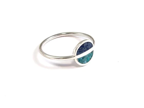 Anillo de Plata 925 - Saturno - Colores Azul y Turquesa - comprar online