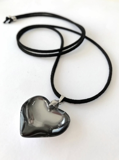 Collar Corazon Gris - tienda online