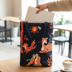 Bolso Techie (Porta Notebook Grande con manijas) Camping Azul