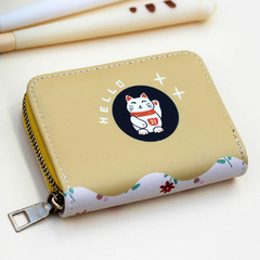 Tarjetero Billetera Gatito Maneki Neko Mostaza - Envío a partir del 10/4