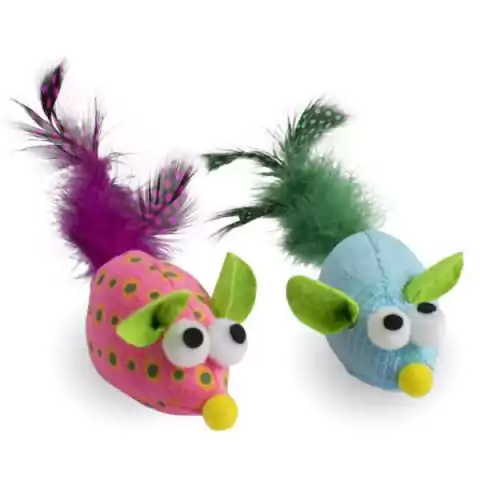 PACK 2 RATONES COLORES VIVOS PARA GATOS