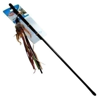 CAÑA CON PLUMAS Y FLECOS DE CUERO DE COLORES