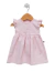 Vestido rosa con flor bordada a mano