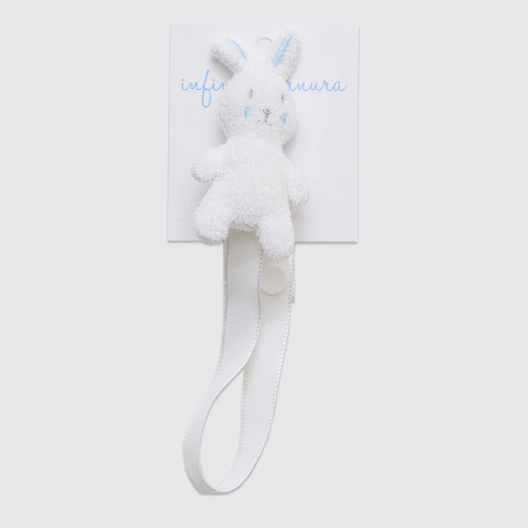 Portachupetes de towell Conejitos banco con rosa o blanco con celeste - comprar online