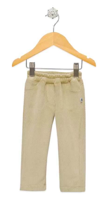 Pantalón de plush corderoy color verde oliva
