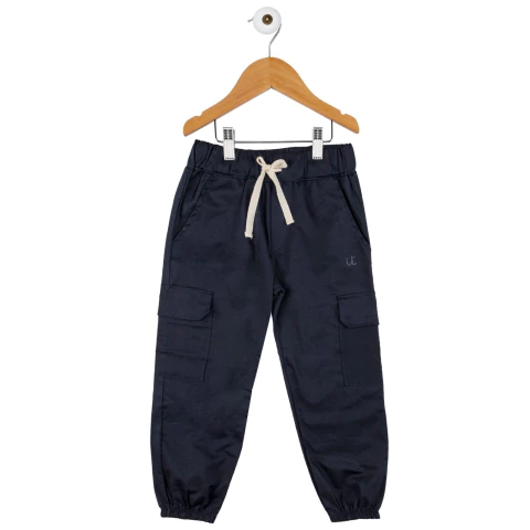 Jogger cargo de gabardina azul marino - comprar online
