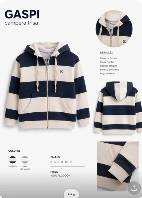 Campera GASPI frisa rayada