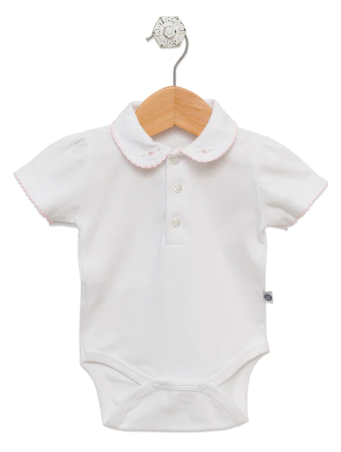 Body con flor bordado a mano