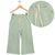 Pantalón Verde Seco ancho rústico con bolsillos - comprar online