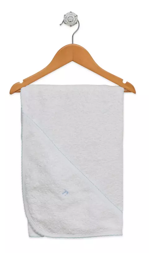 Toallón con capucha "logo bordado celeste" - comprar online