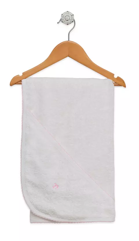 Toallón con capucha "logo bordado rosa" - comprar online