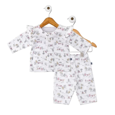 Conjunto " Suave" Casitas Rosas