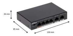 DAHUA PFS3006-4ET-60 - Switch PoE de 6 Puertos Fast Ethernet/ 4 Puertos PoE/ 2 Puertos Uplink/ 60 Watts Totales/ Soporta PoE Watchdog/ Puerto 1 Soporta Hi-PoE 60 Watts/ Capacidad de Switching de 1.8 Gbps/ - buy online