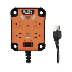 KLEIN TOOLS Multicontacto Powerbox 1, con 4 Salidas 120 Vca, 2 USB-A / 1 USB-C, Luces LED Integradas y Soporte Magnético 29601