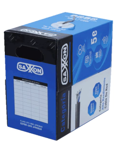 SAXXON OUTPCAT5E100M - Bobina de Cable UTP Cat5e 100% Cobre/ 100 Metros/ Color Gris/ Uso Interior/ 4 Pares/ Soporta Pruebas de Rendimiento/ Ideal para Cableado de Redes y Video/ on internet