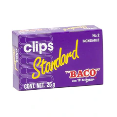 BACO Clip Baco Estándar #2 galvanizado paquete c/10 Cajas c/100 Clips c/u MOD: CL002 - comprar en línea