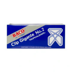 BACO Clip Baco Gigante #2 Zincado Caja c/50 Clips MOD: CL018 - comprar en línea