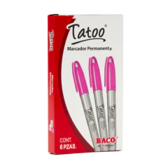 BACO MARCADOR PERM TATOO P/FINO ROSA FUCSIA CAJA C/6 MOD: MR163