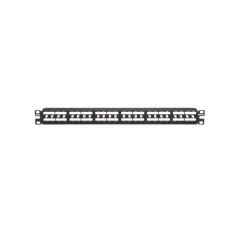 PANDUIT Panel de Parcheo Modular Mini-Com (Sin Conectores), Plano, Sin Blindaje, Alta Densidad, de 48 puertos, 1UR MOD: CPP48HDWBLY