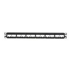 PANDUIT Panel de Parcheo Modular Mini-Com (Sin Conectores), Plano, Sin Blindaje, Con Etiqueta y Cubierta, de 24 puertos, 1UR CPPL24WBLY