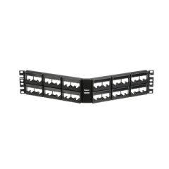 PANDUIT Panel de Parcheo Modular Mini-Com (Sin Conectores), Angulado, Sin Blindaje, Con Etiqueta y Cubierta, de 48 puertos, 2UR MOD: CPPLA48WBLY - comprar en línea