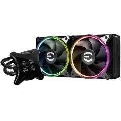 EVGA(OEM) Enfriamiento Liquido para CPU EVGA CLCx AIO 240mm ARGB Display LCD Compatible S 1200 1700 AM4 AM5 Negro MOD: 400-HY-CX24-V1