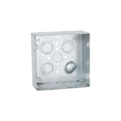 RACO Caja Cuadrada 4 11/16 x 4 11/16"/ Profundidad 2- 1/8"/ Cuenta con 6 Entrada de 1 1/4"/ 1 Entrada de 1/2" / 3 TKO (1/2"-3/4"). MOD: HUB-259 - buy online