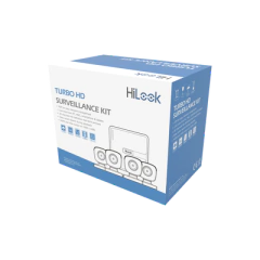HiLook by HIKVISION KIT TurboHD 720p / DVR 4 canales / 4 Cámaras Bala de Policarbonato / 4 Cables 18 Mts / 1 Fuente de Poder Profesional MOD: KIT7204BP(C)