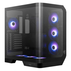 MSI(OEM) Gabinete MSI MAG PANO 120R PZ Negro Vidrio templado panoramico 4 Micro-ATX/Mini-ITX sin Fuente 1 Ventilador MOD: MAG PANO 120R PZ