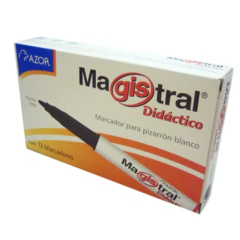 MAGISTRAL (AZOR) Marcador Magistral Didactico Punto Fino Negro C/12 Pzas MOD: 84001