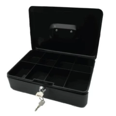 NEXTEP SOLUCIONES Caja Dinero Nextep Metálica Grande 25cm Color Negro MOD: NE-161