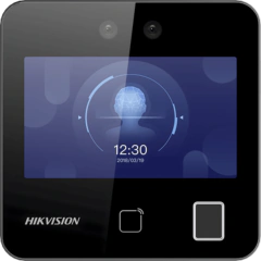 HIKVISION Terminal Min Moe WiFi / Touch de Reconocimiento Facial y Huella con Batería de Respaldo Incluida / ASISTENCIA y Control de ACCESO / 1500 Rostros, 3,000 Huellas y 3,000 tarjetas / Lee códigos QR / Videoportero / Detección de Cubreboca MOD: DSK1T343EFWXB/S/DEMO