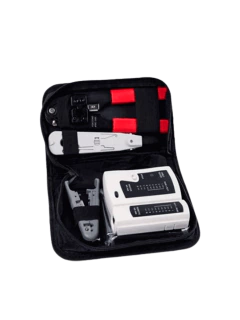 TCE LN-NET-TK-30 - Kit de Herramientas para Instalación de Redes, Probador de Cables, Ponchadoras RJ45, Pinza de Impacto y Pelacables UTP/STP