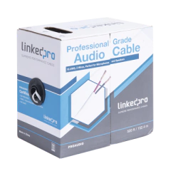 LINKEDPRO BY EPCOM Cable para audio profesional de 2 conductores calibre 18 para aplicaciones de audio y automatización bobina de 152 m MOD: PRO-AUDIO - buy online