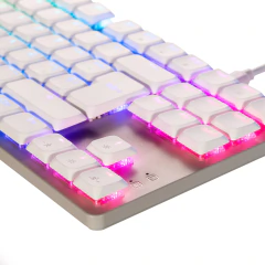 NACEB TECLADO MECANICO TKL GAMER LOW PROFILE RGB 80 K1009 87 TECLAS FULL BLANCAS - en internet