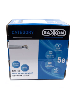 SAXXON OUTP5ECOP305BC - Bobina de Cable UTP Cat5e 100% Cobre/ 305 Metros/ Bobinado REELEX/ Color Blanco/ Uso Interior/ 4 Pares/ Soporta Pruebas de Rendimiento/ Ideal para Cableado de Redes y Video/ - La Mejor Opcion by Creative Planet