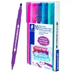STAEDTLER Marcador Mágico Staedtler borrable doble punta, estuche con 10 piezas. MOD: 3240TB10LU - comprar en línea