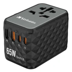 VERBATIM Adaptador Verbatim Universal de viaje UTA-05 GaN III 65 W MOD: 32120 - comprar en línea