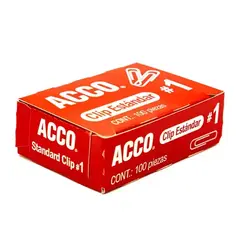 ACCO Clip estándar no. 1 ACCO capacidad hasta25 hojas MOD: P1650