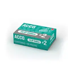 ACCO Clip gótico no. 2 ACCO capacidad hasta 15 hojas MOD: P1690
