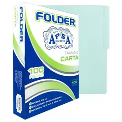 APSA Folder verde APSA tamaño carta , paquete con 100 piezas MOD: L12FC