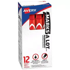 AVERY Marcador grande permanente rojo AVERY con 12 piezas marks-a-lot MOD: 08887