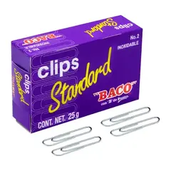 BACO Clip BACO standard económico No. 2 caja con 25 gramos MOD: PTCLA0020