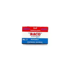 BACO Clip BACO tropicalizado No.3 caja con 100 clips MOD: PTCLA0024