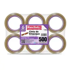 NAVITEK Cinta de empaque uso 500 Navitek transparente 48 mm x 100 m empaque con 6 pzas MOD: 85004810000