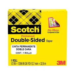 SCOTCH Cinta doble cara Mod. 665 Scotch 3M 12.7x32.9 caja con 1 pieza MOD: 70007063640