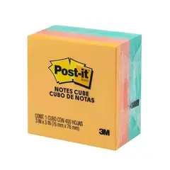 POST-IT Notas adhesivas Mod. 2018-LA Post-it aqua 3x3 pulgadas 1 block con 400 hojas MOD: 70005298933