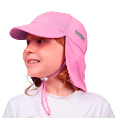 BONÉ LEG PRAIA + INFANTIL 00373 ROSA KALINKA COM PROTEÇÃO UV